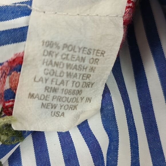 Boho Chic Striped Button Front 3/4 Sleeve Blouse Top with Floral Embroidery - Picture 7 of 10